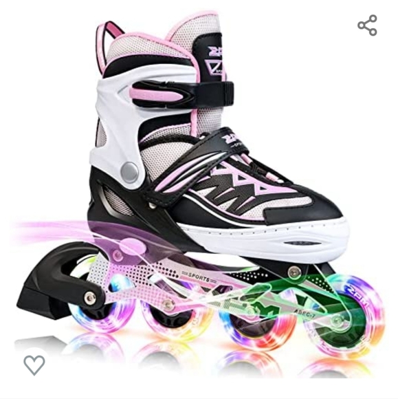 2 PM Other - Girls Adjustable Illuminating Inline Skates with Light up Wheels,